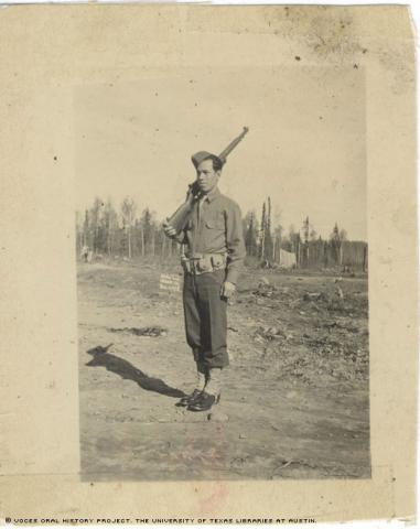 This photograph could have been taken either in California or in Alaska, circa 1942-43.