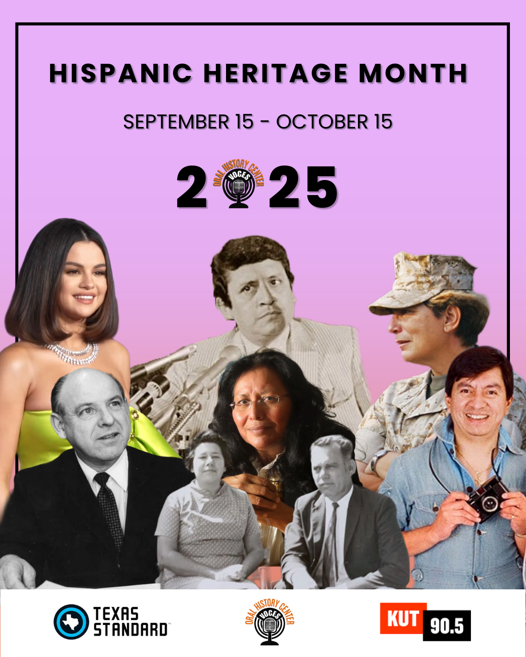 Hispanic Heritage Month figures in a collage. 