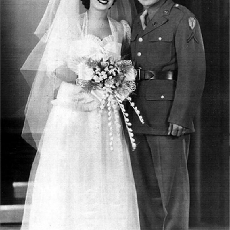Bertha and Edward Prado on their Wedding Day, Dec. 9, 1942.